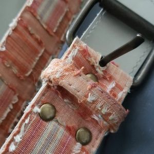 Orange and Pink Fabric Belt.